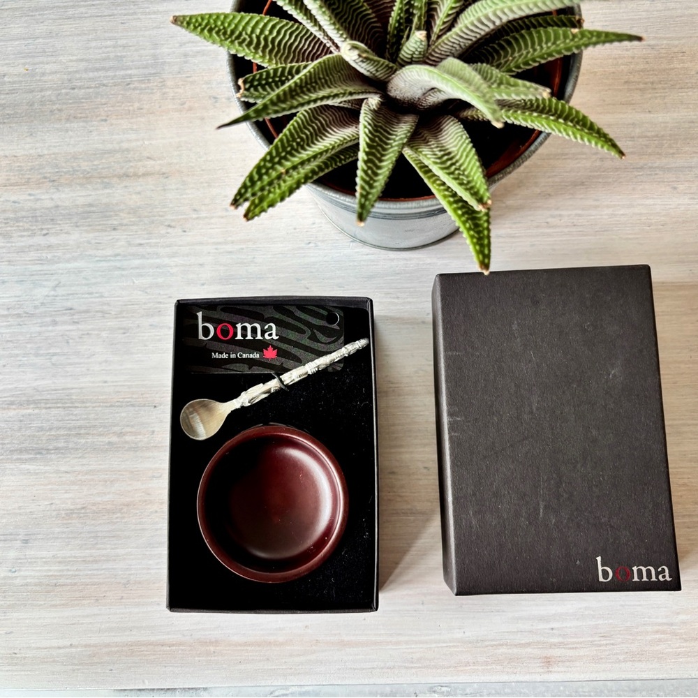 NWT BOMA Salt Dish with Pewter Spoon.